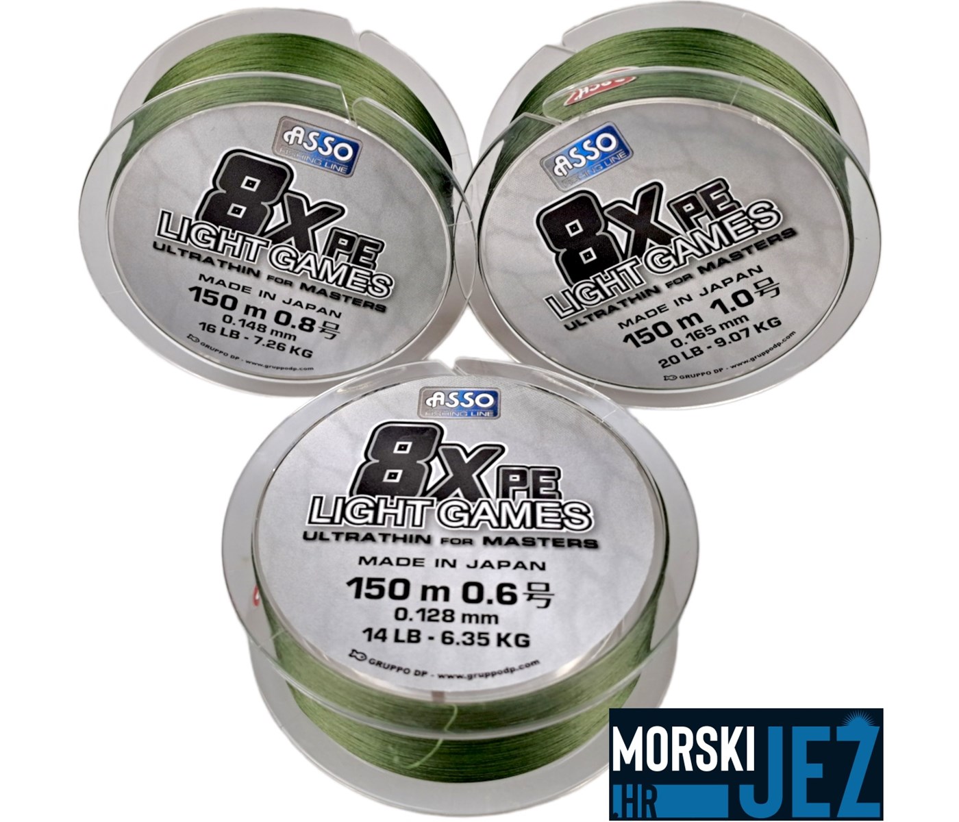 ASSO 8XPE LIGHT GAMES 150M GREEN 0.165MM