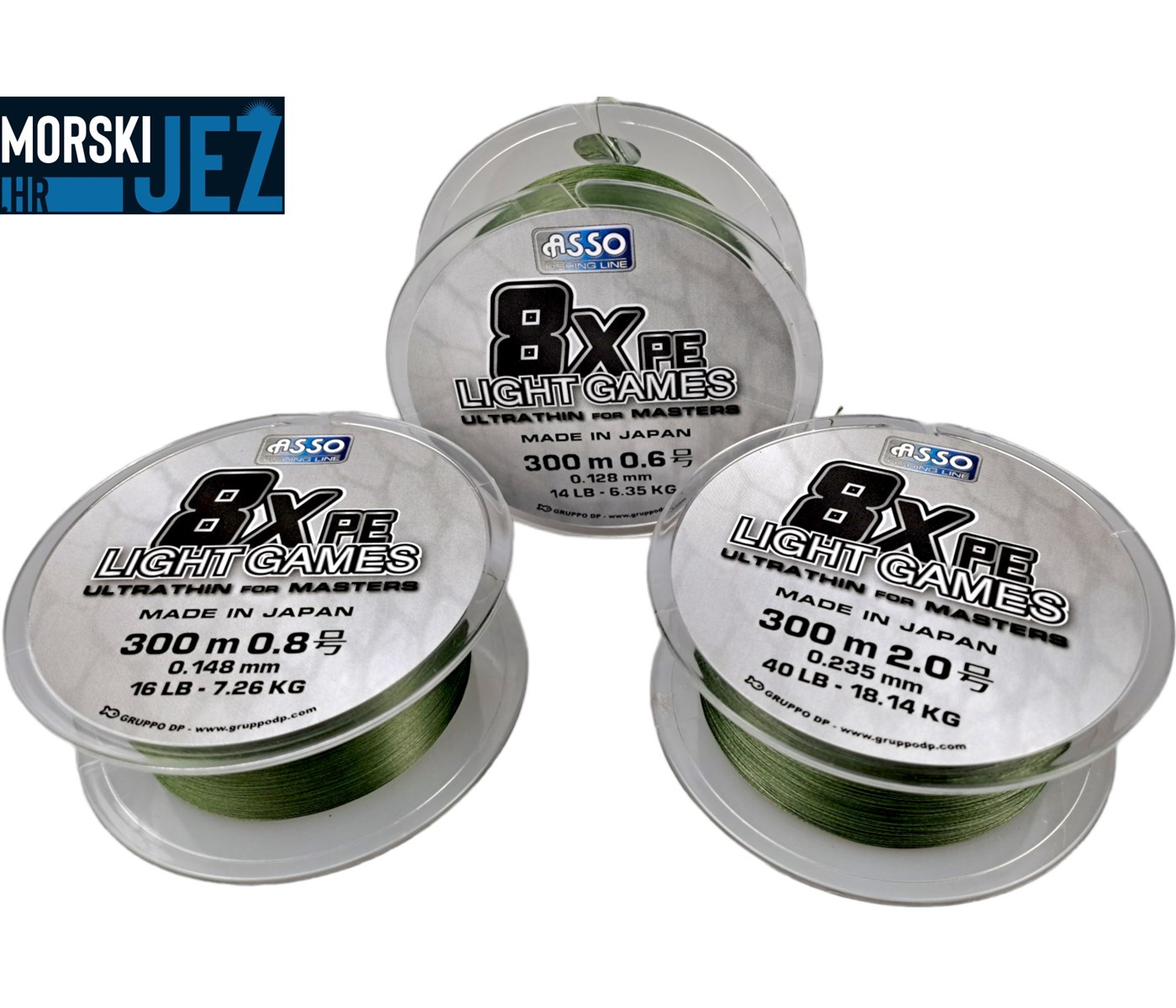 ASSO 8XPE LIGHT GAMES 300M GREEN 0.148MM
