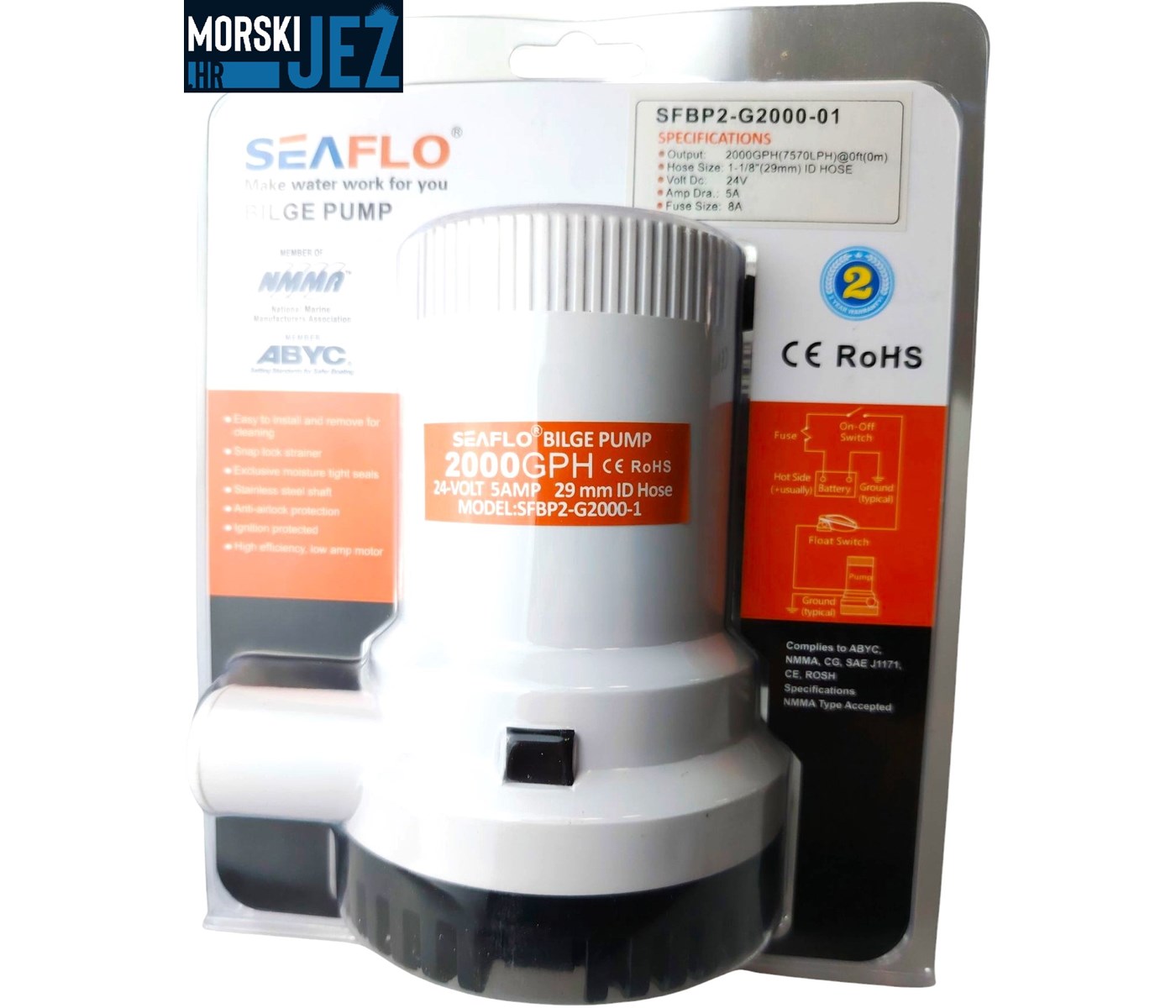 KALJUŽNA PUMPA 2000GPH 24V