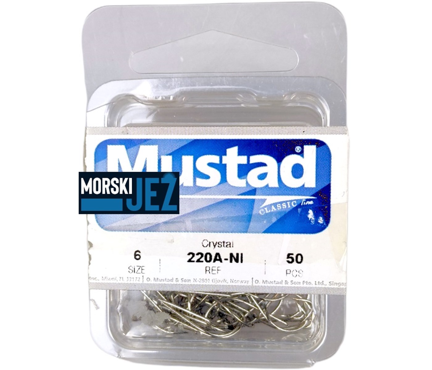 MUSTAD 220A-NI CRYSTAL VEL.6