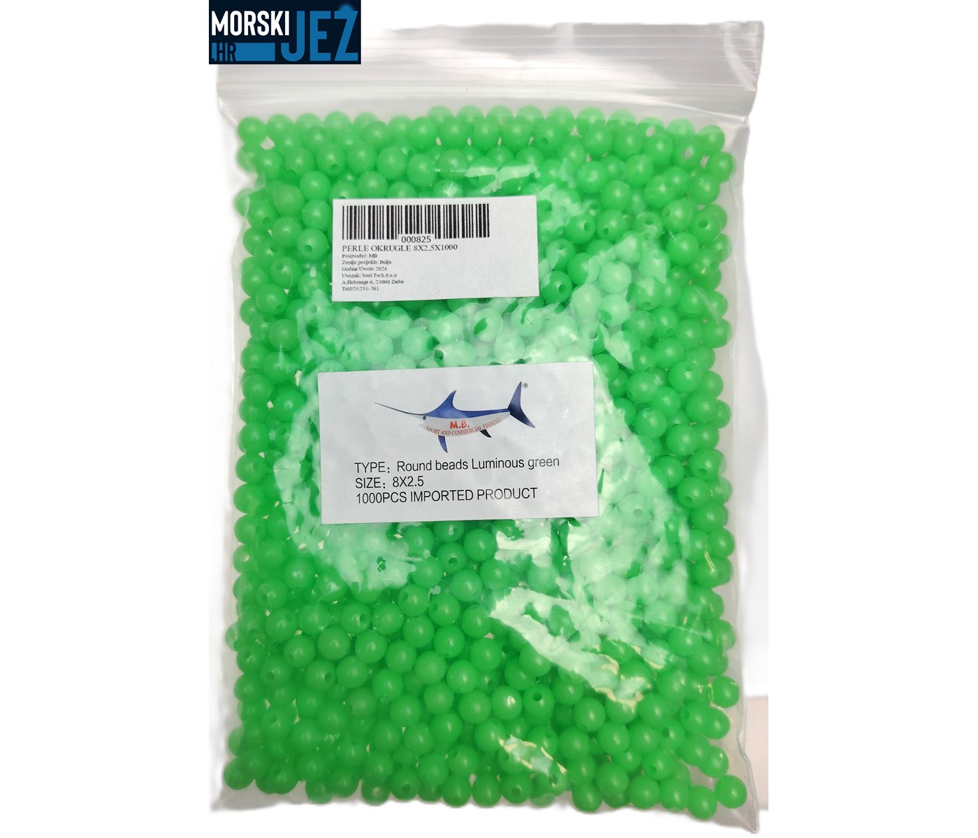 PERLE OKRUGLE 8X2.5 1000KOM
