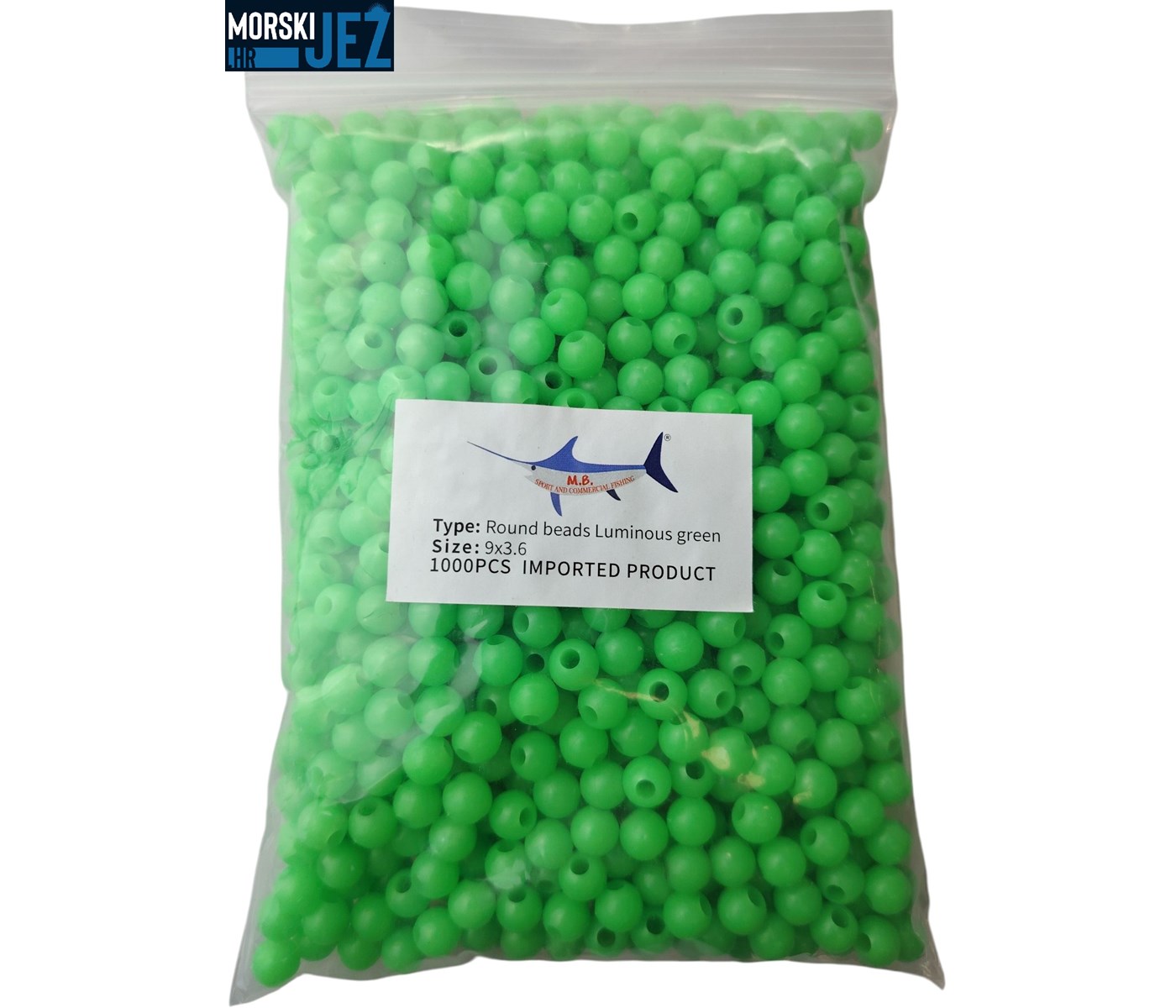 PERLE OKRUGLE ZELENE 9X3.6 1000KOM