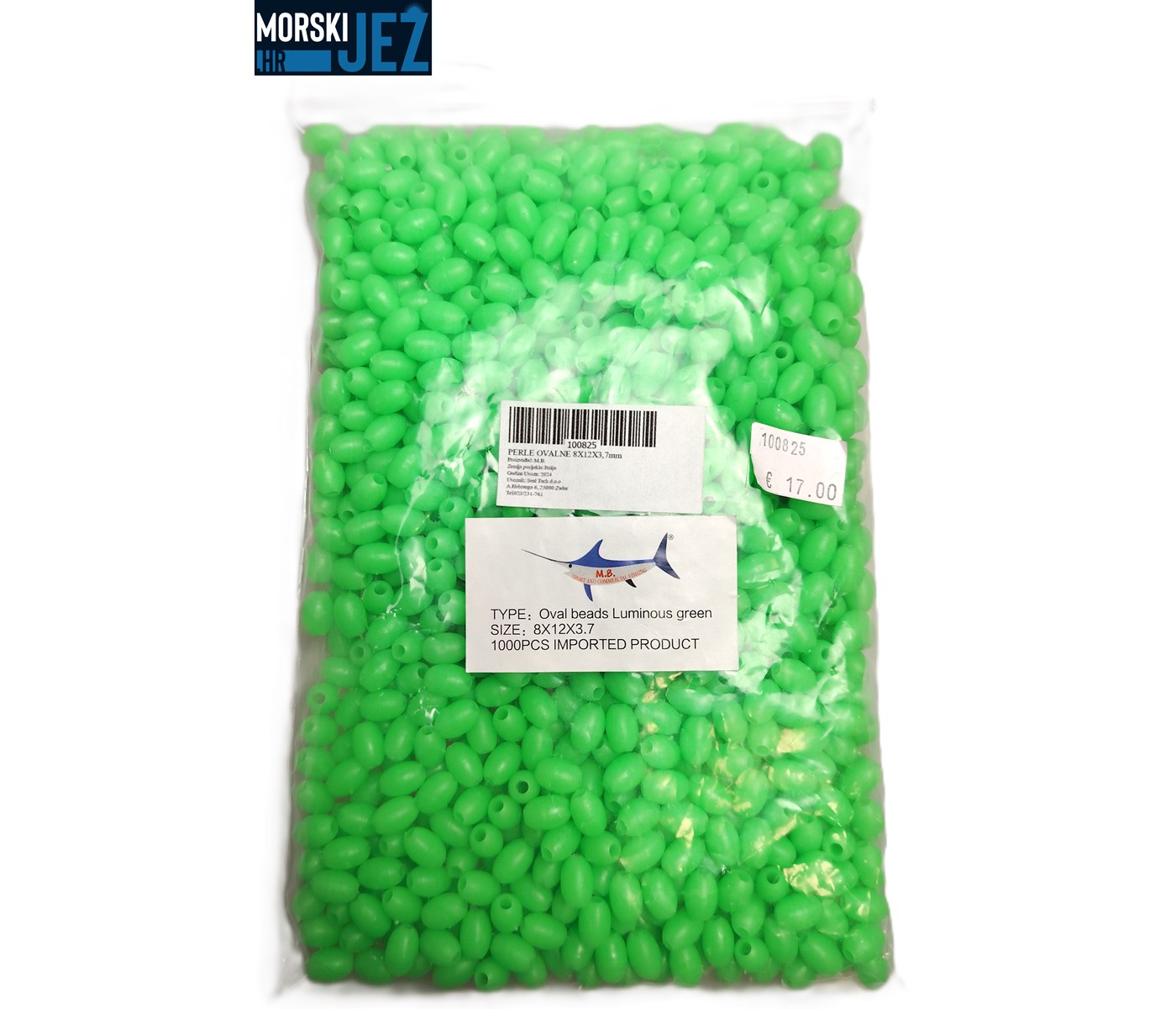 PERLE OVALNE ZELENE 8X12X3.7