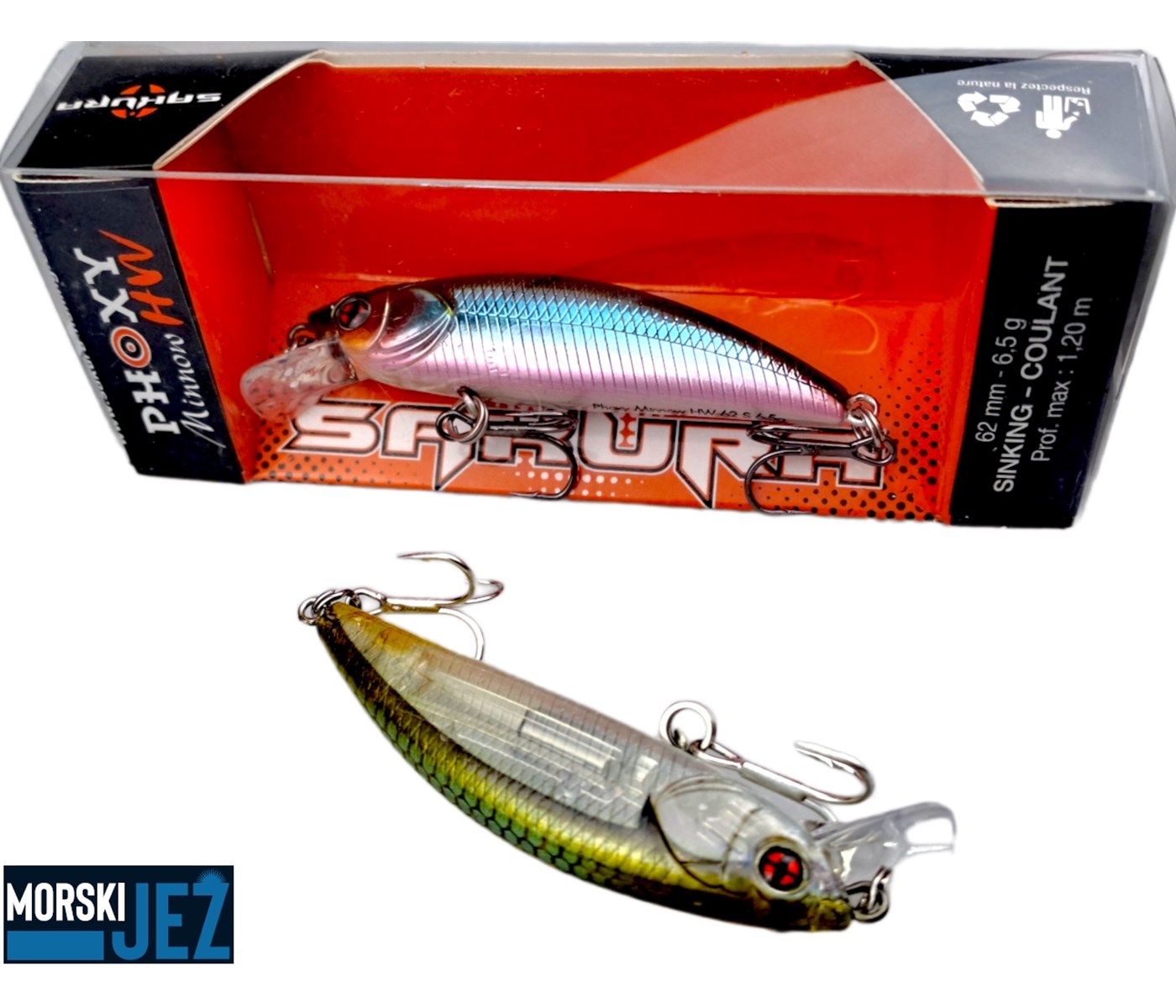 SAKURA PHOXY MINNOW HW 62S G21 (Ghost Anchois)