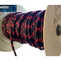 1106 PLETENICA DYNEEMA 8MM crna s crvenim točkama