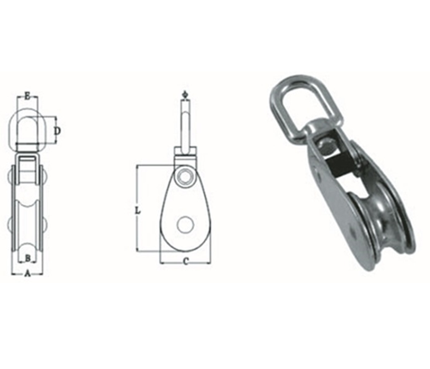 MINI KOLOTURNIK INOX SF706 VEL.32